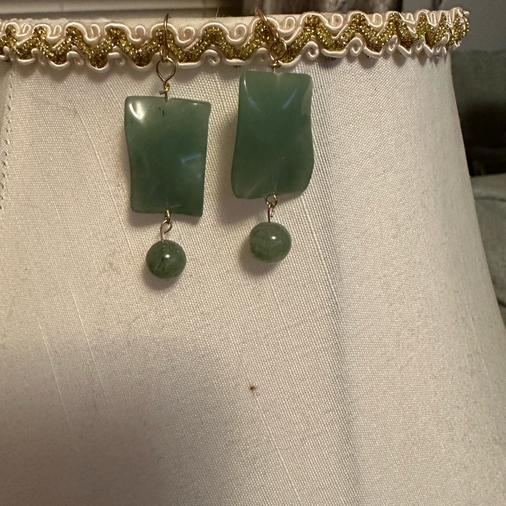 Handmade green aventurine earrings